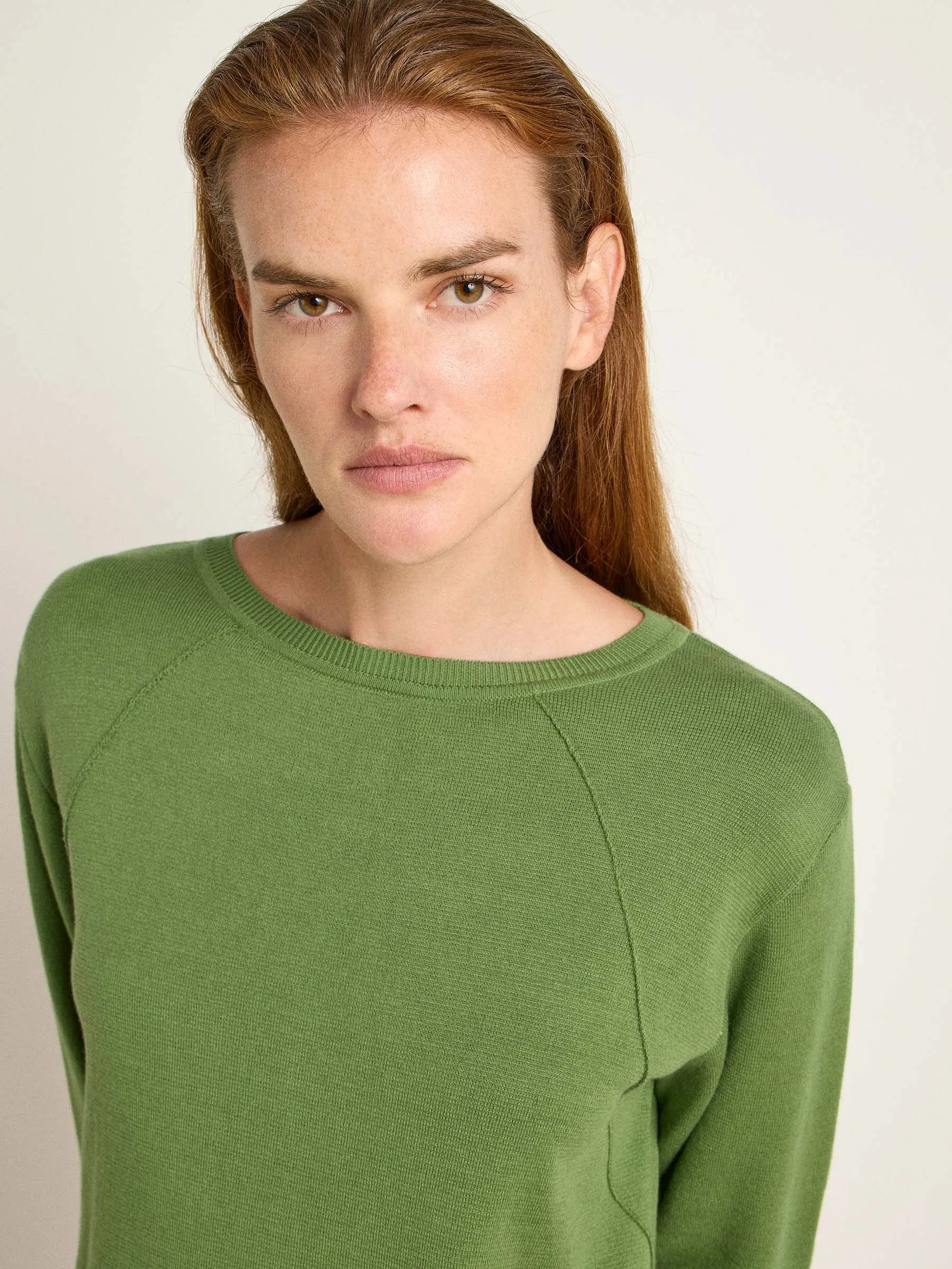 Lanius Pullover in Punto Milano GOTS sage