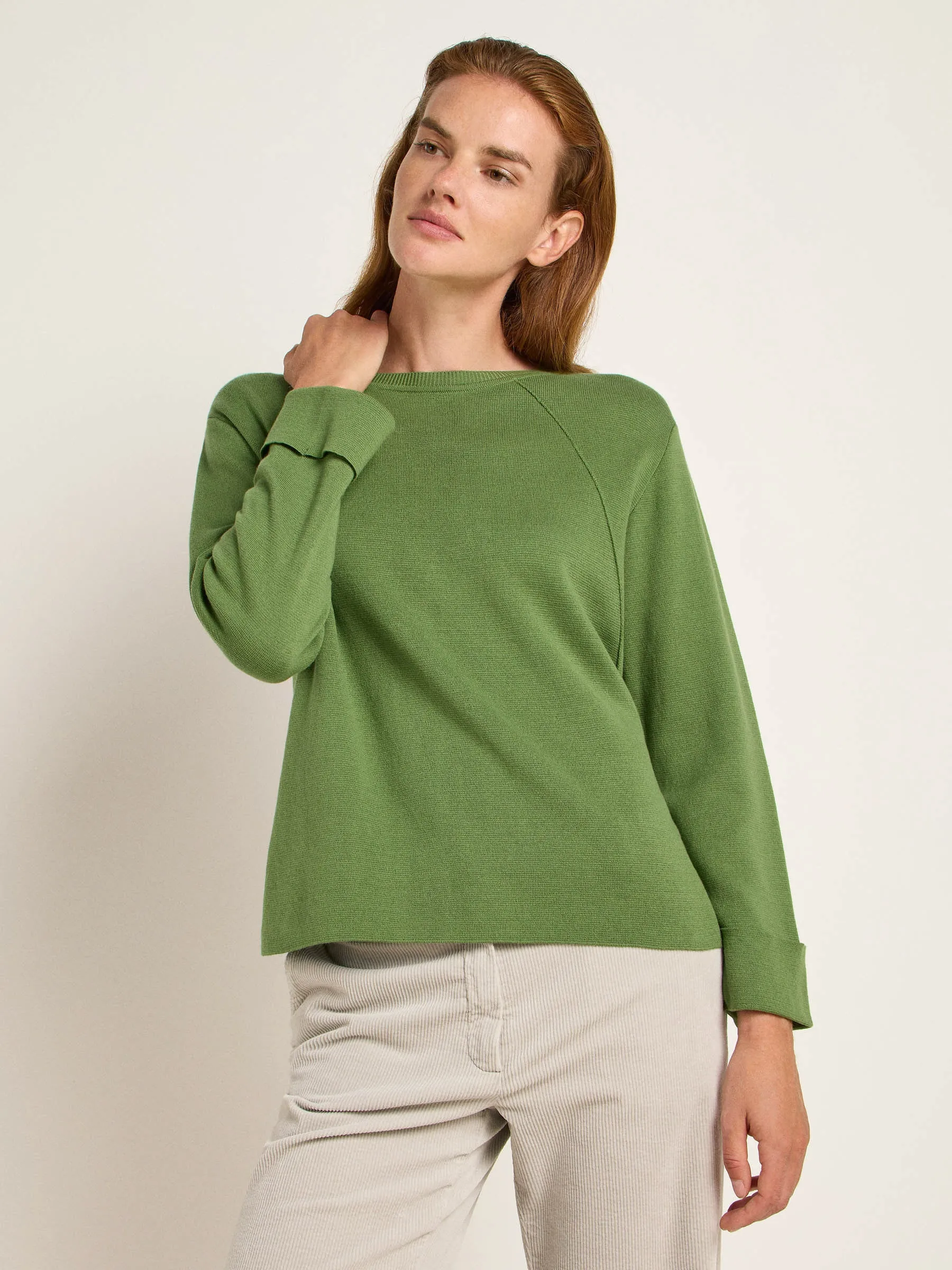 Lanius Pullover in Punto Milano GOTS sage