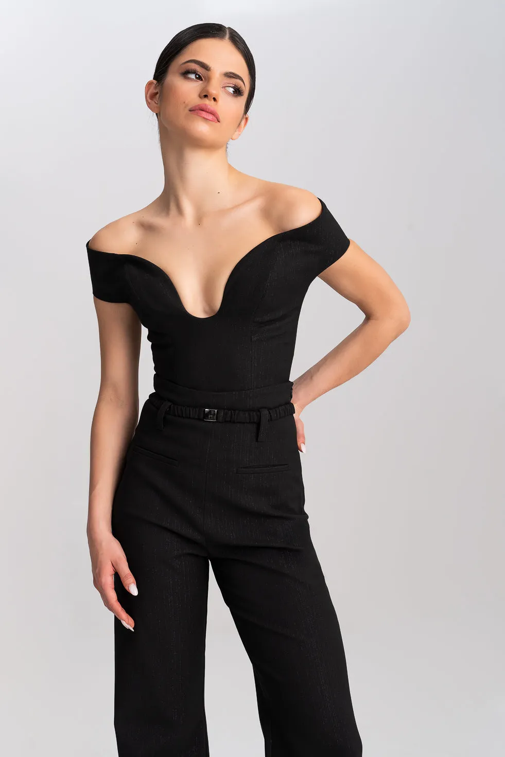 'Leah' Off-The-Shoulder Low Cut Top