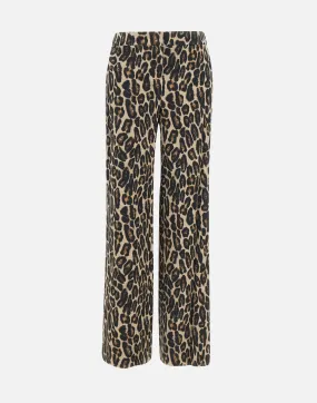 Leopard Print High Waist Trousers