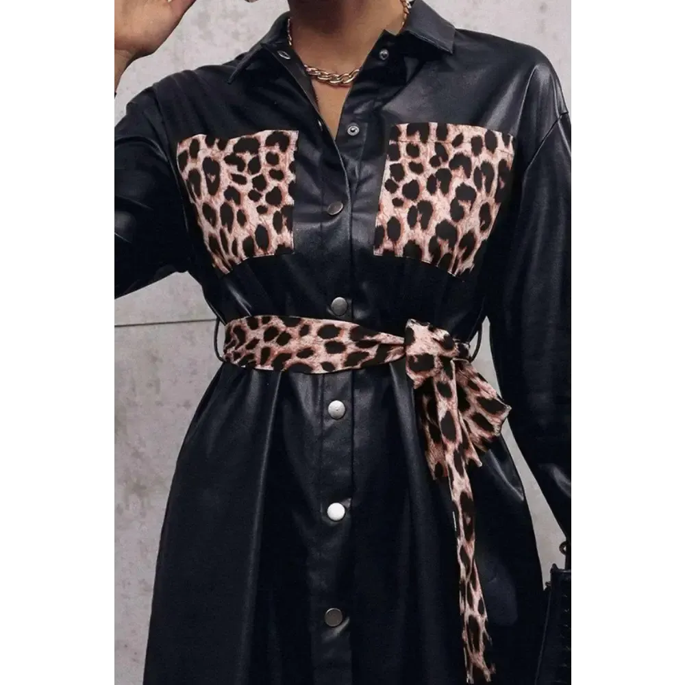 Leopard Snap Down Trench Coat in Timeless Luxury Fashion for Women