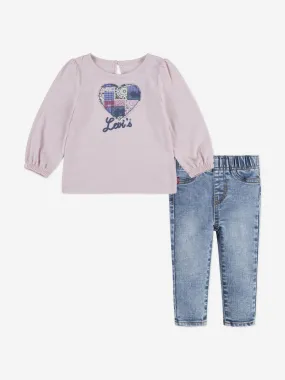 Levi's Baby Girls T-Shirt and Jeans Set in Pink