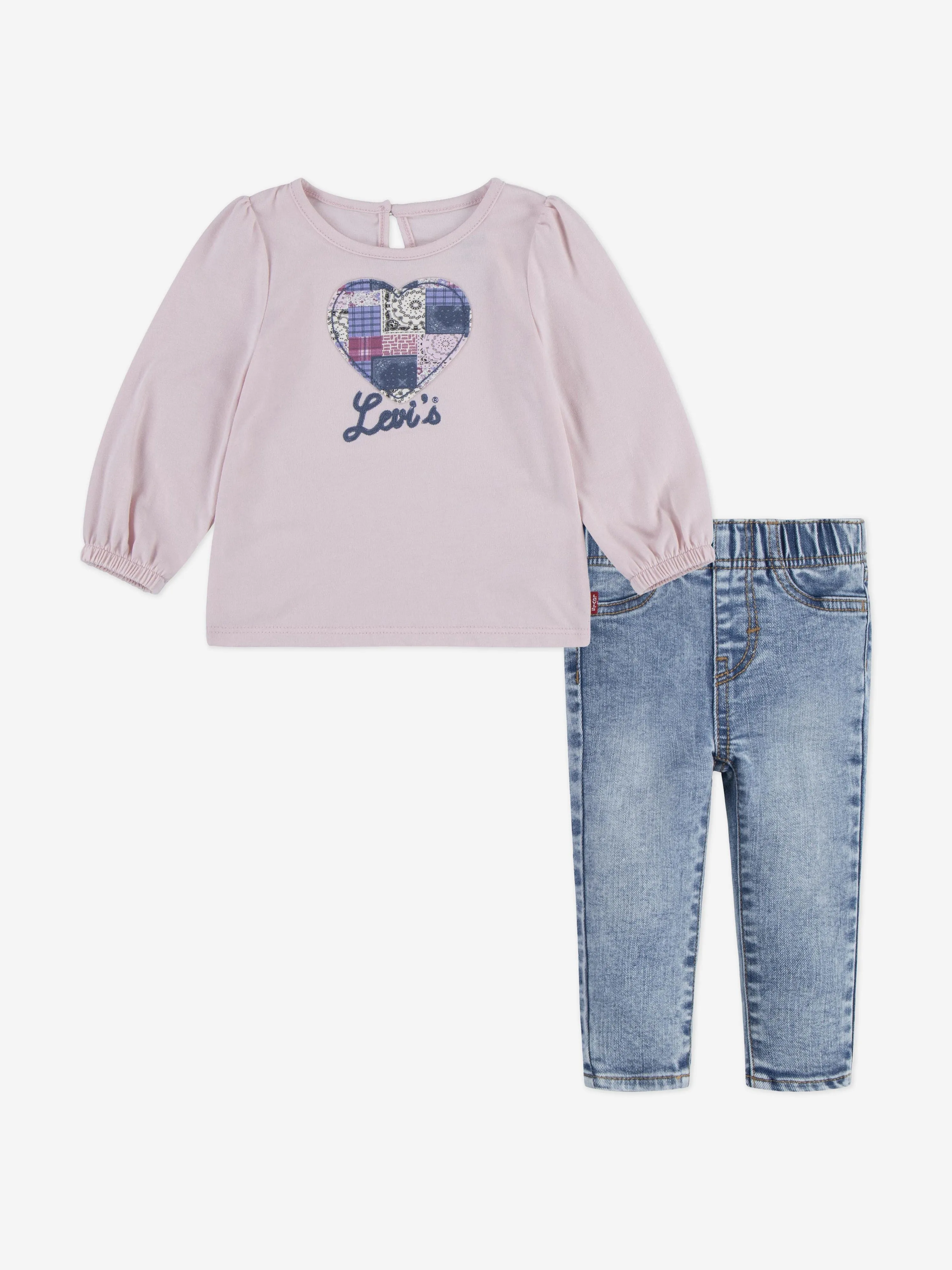 Levi's Baby Girls T-Shirt and Jeans Set in Pink