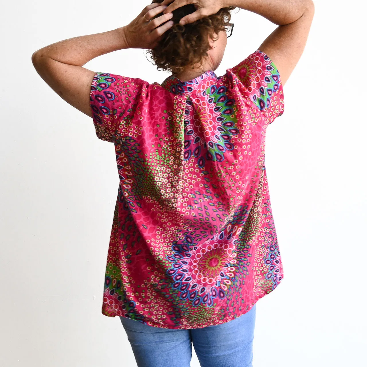 Loose Fit Cotton Tunic Top by KOBOMO - Mandala