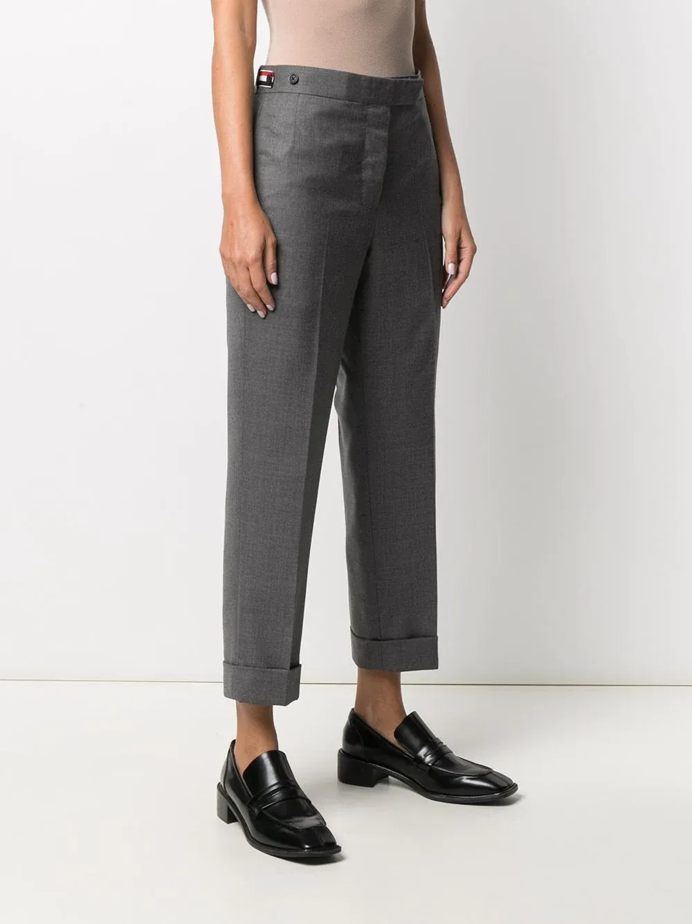 Low Rise Side Tab Skinny Trousers