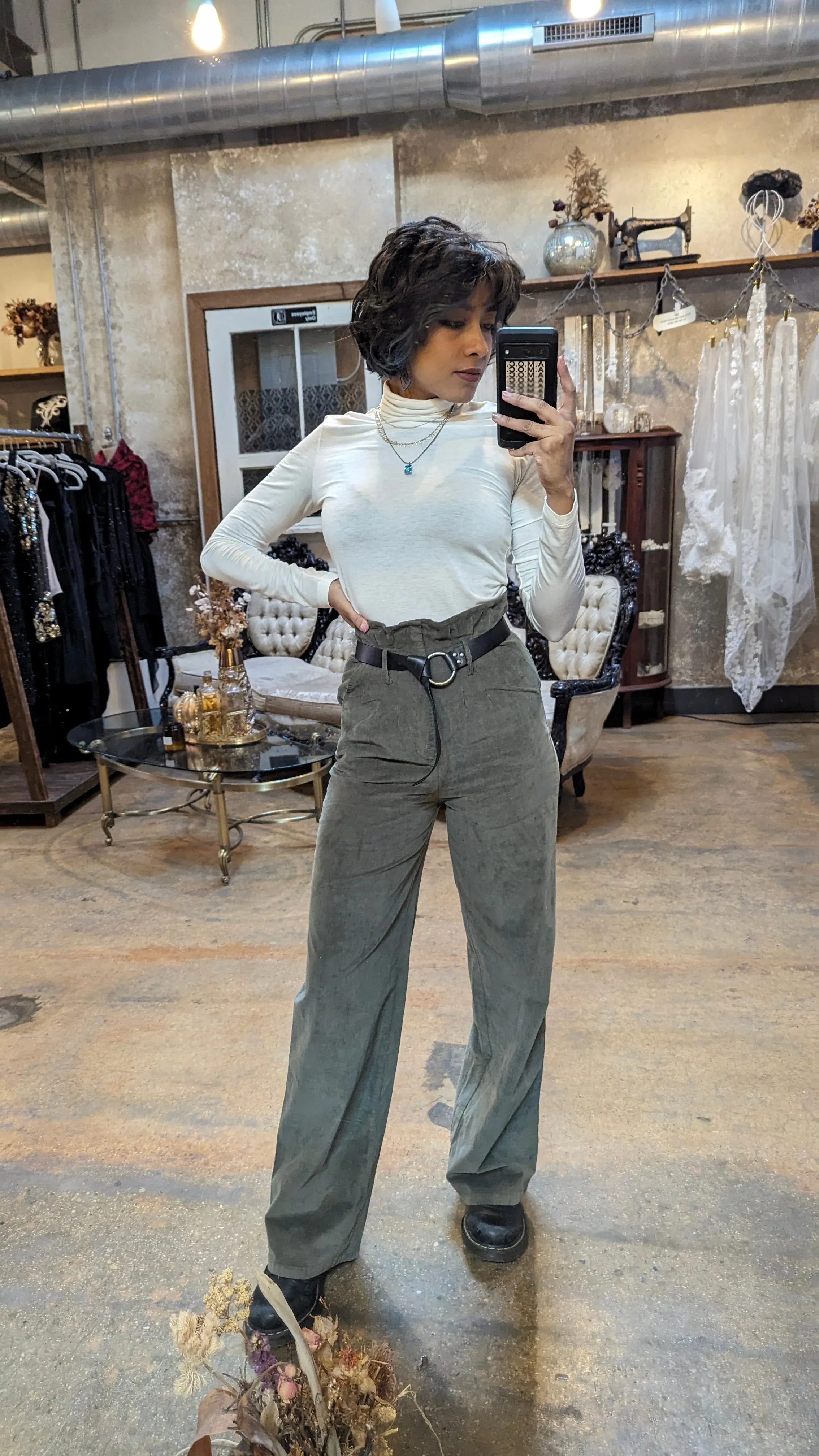 Maronie Moss Corduroy Pants