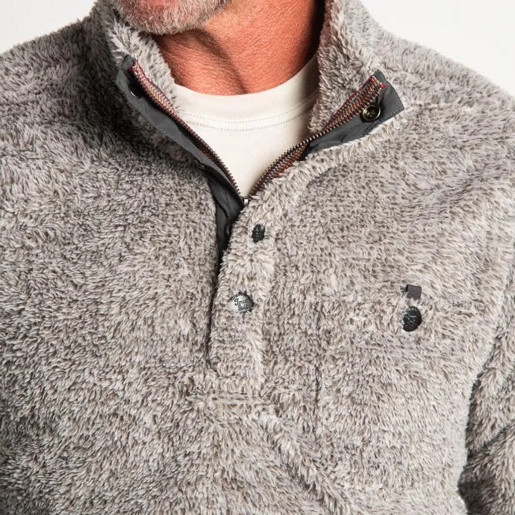 Melange Shag Sherpa Snap Pullover