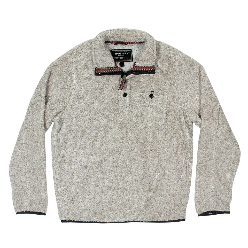 Melange Shag Sherpa Snap Pullover