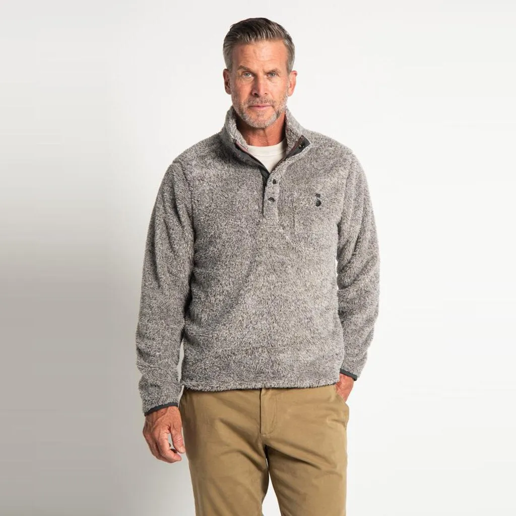 Melange Shag Sherpa Snap Pullover