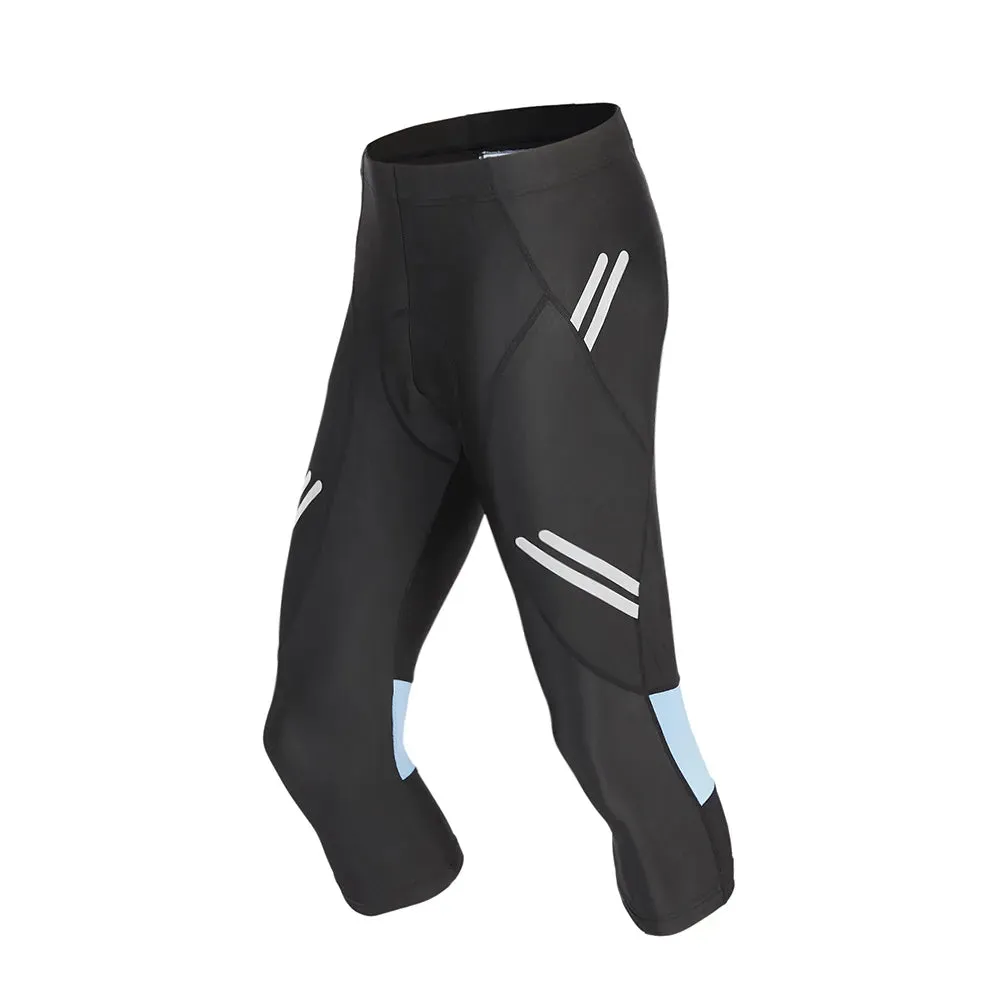 Men Cycling Pant 3/4 Elastic Gel Pad Shockproof Calf-Length Bicycle Pants MTB Bike Trousers Riding Cycling Tights