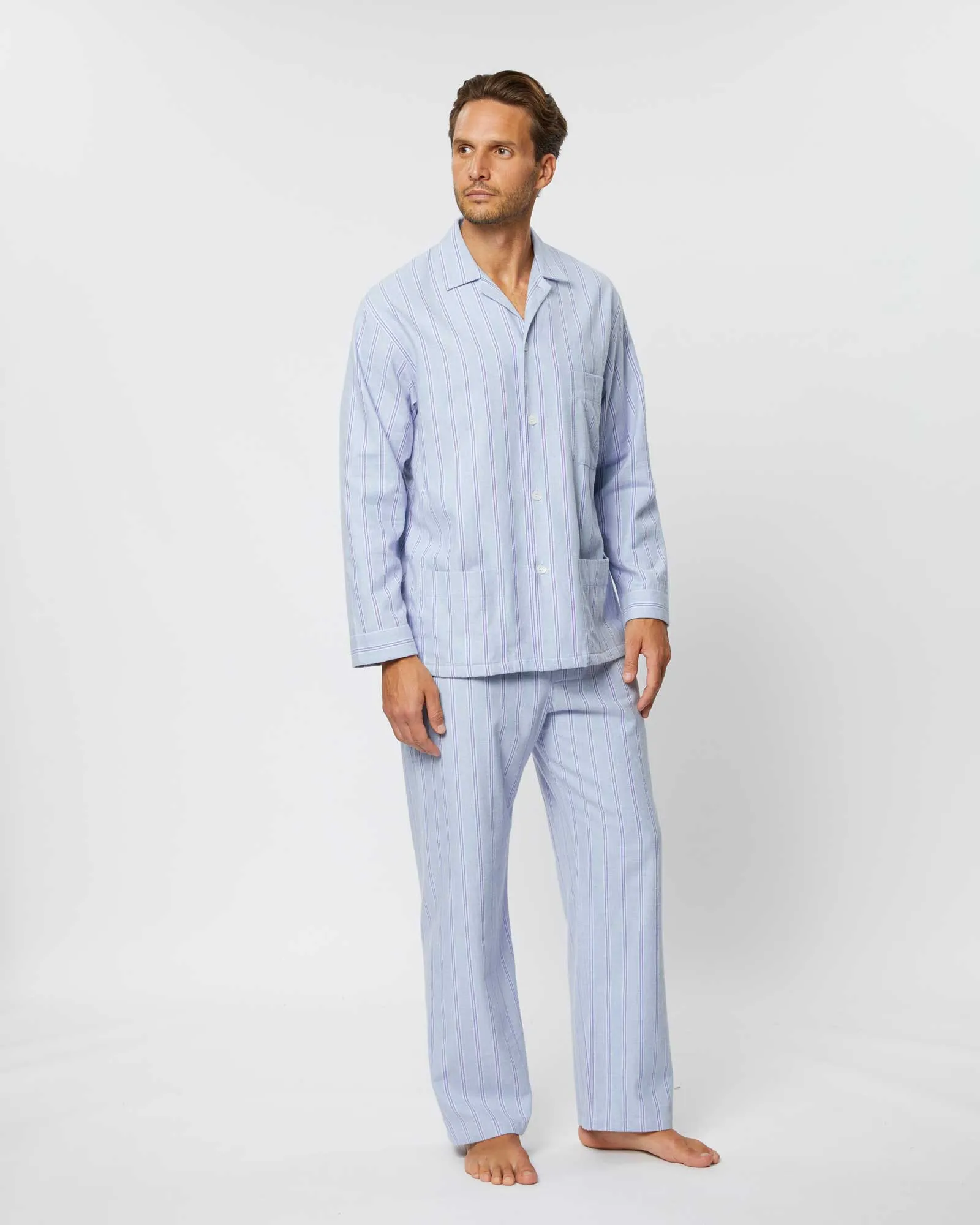 Men's Brushed Cotton Pyjamas - Aviemore Stripe