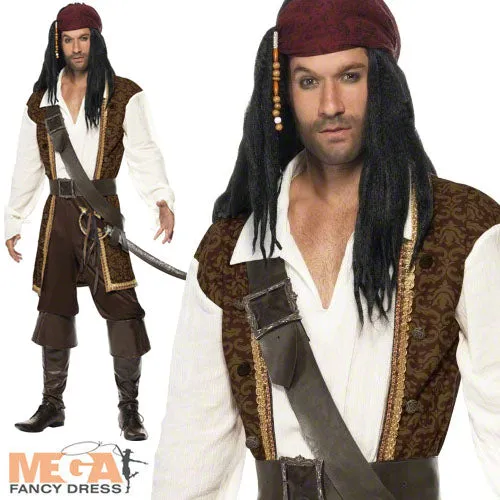 Men's Deluxe Buccaneer High Seas Pirate Halloween Costume