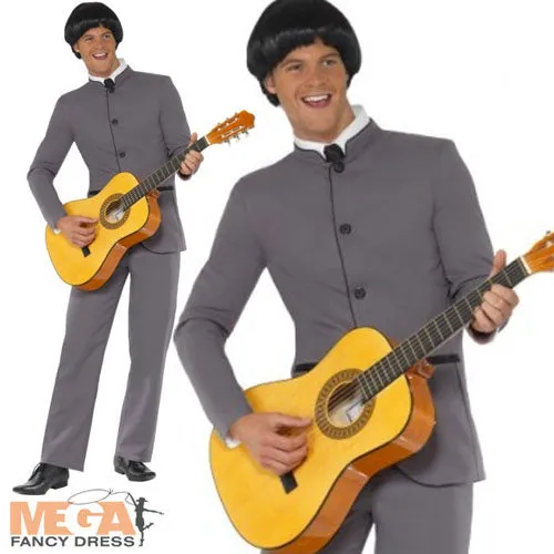 Mens Fab Four Beatles 1960s Icon Band Fancy Dress Costume