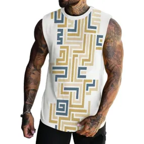 Men's Greek Maze Printed Casual Tank 23793597L