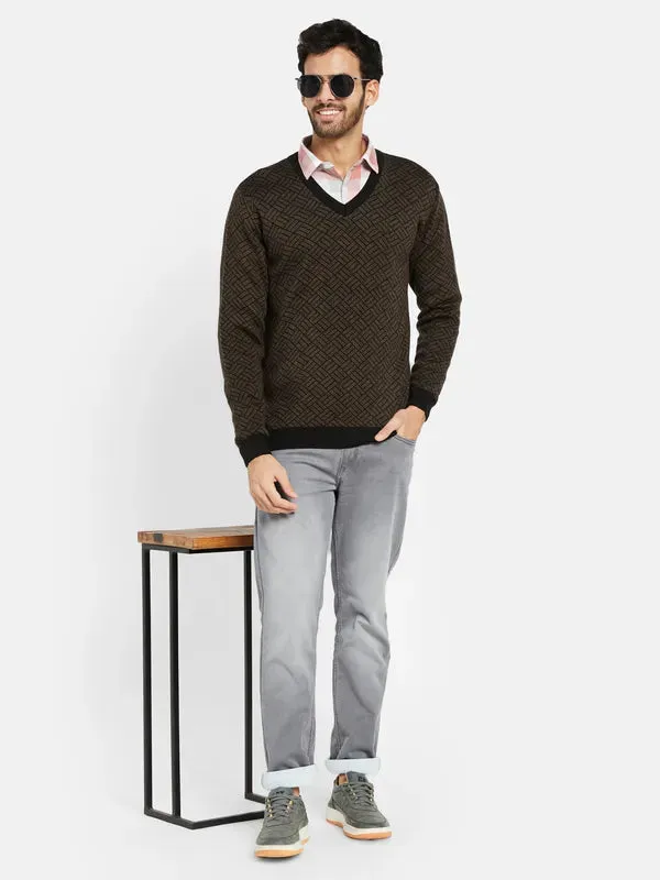 Mettle Men Brown Checked Pullover