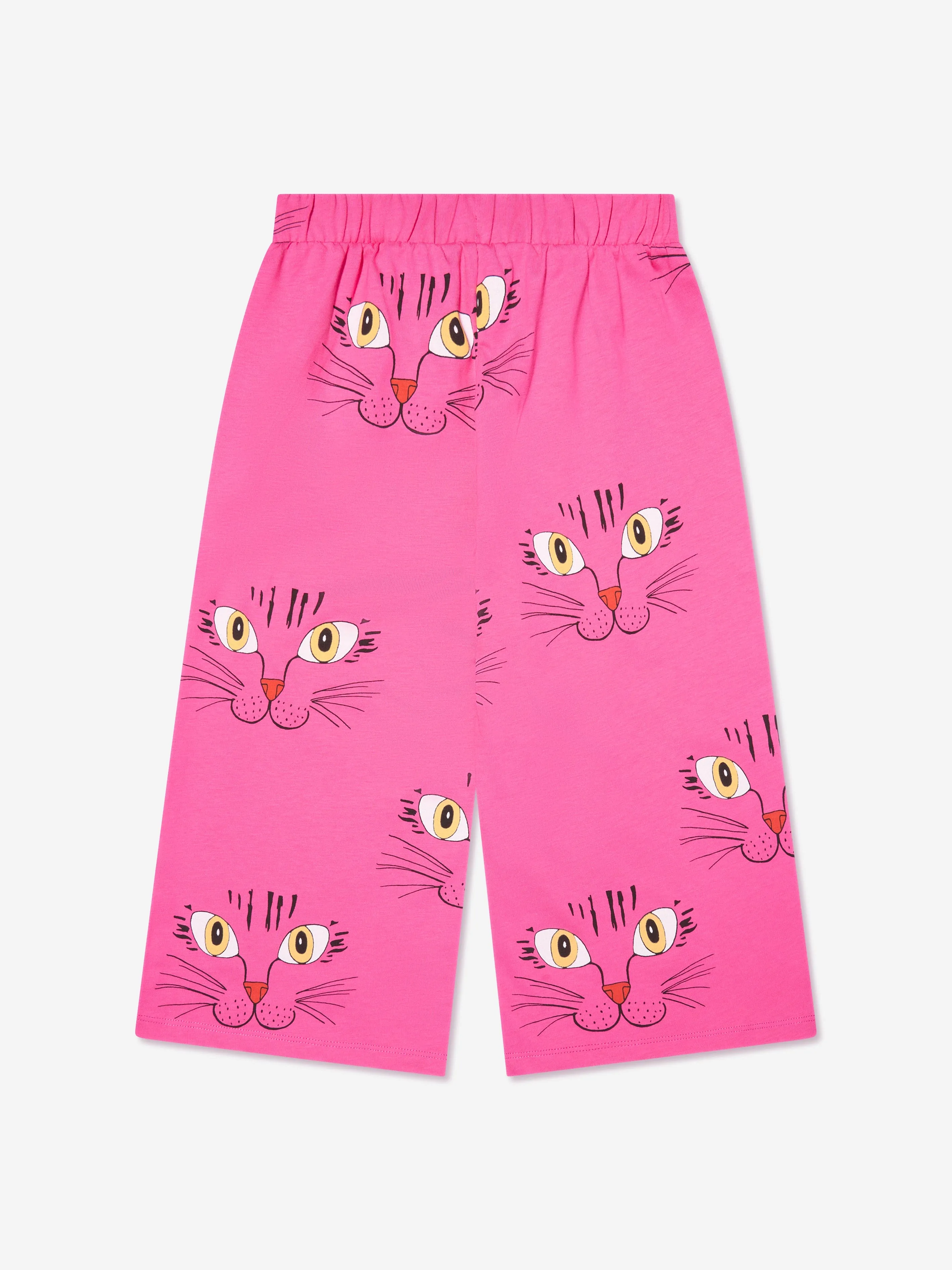 Mini Rodini Girls Cat Face Trousers in Pink