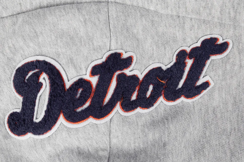 MLB DETROIT TIGERS MASHUP WOMEN'S RIB CROPPED PO HOODIE (HEATHER GREY/MIDNIGHT NAVY/ORANGE)