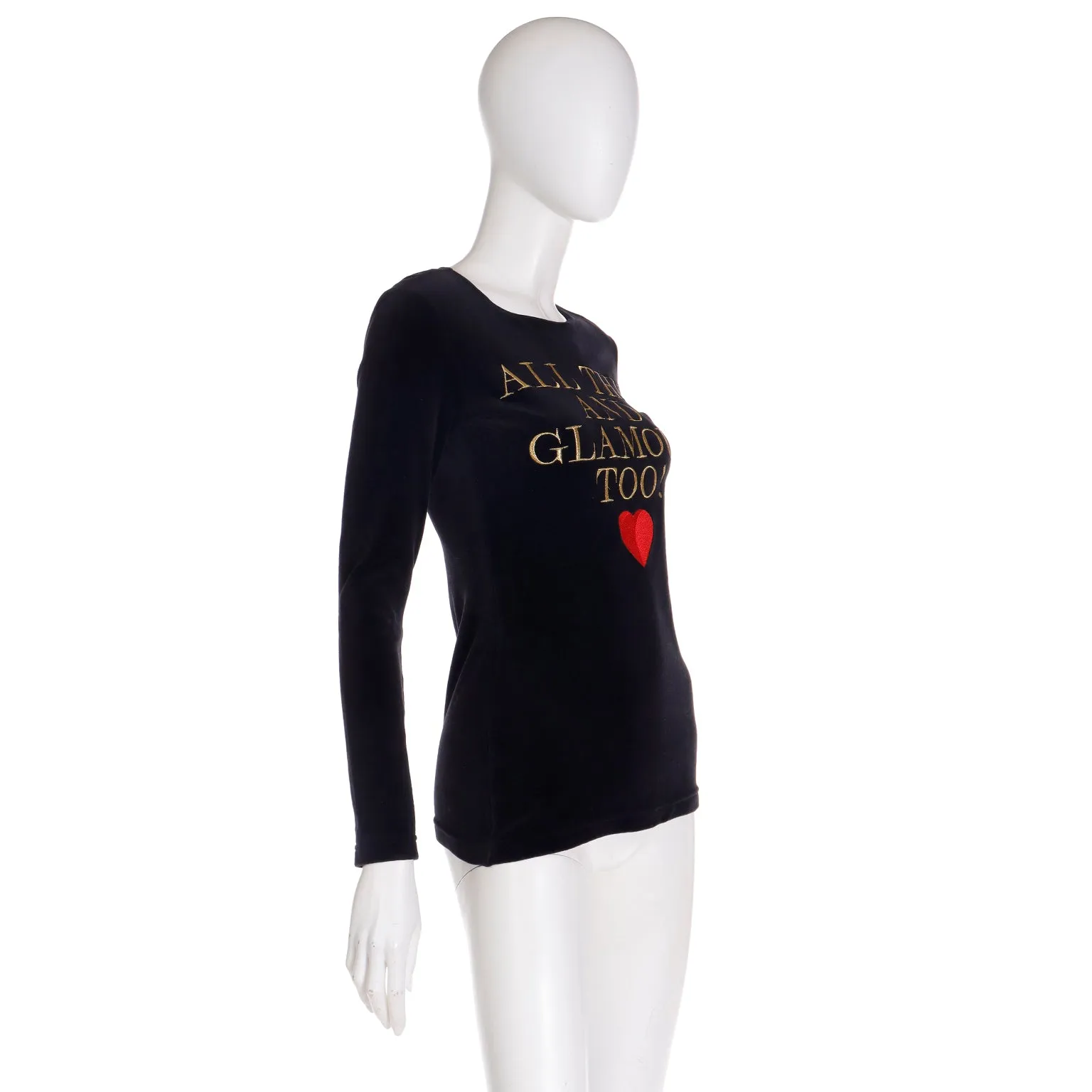 Moschino Vintage All This and Glamour Too Black Gold & Red Top