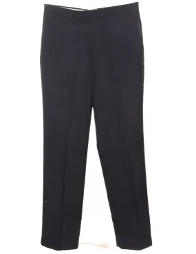 Navy Classic Straight-Fit Trousers - W32 L31