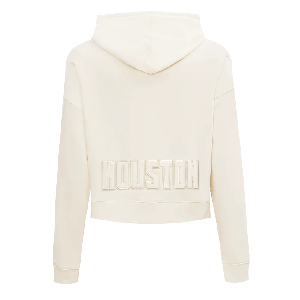 NBA HOUSTON ROCKETS NEUTRAL WOMEN'S CROPPED PO HOODIE (EGGSHELL)