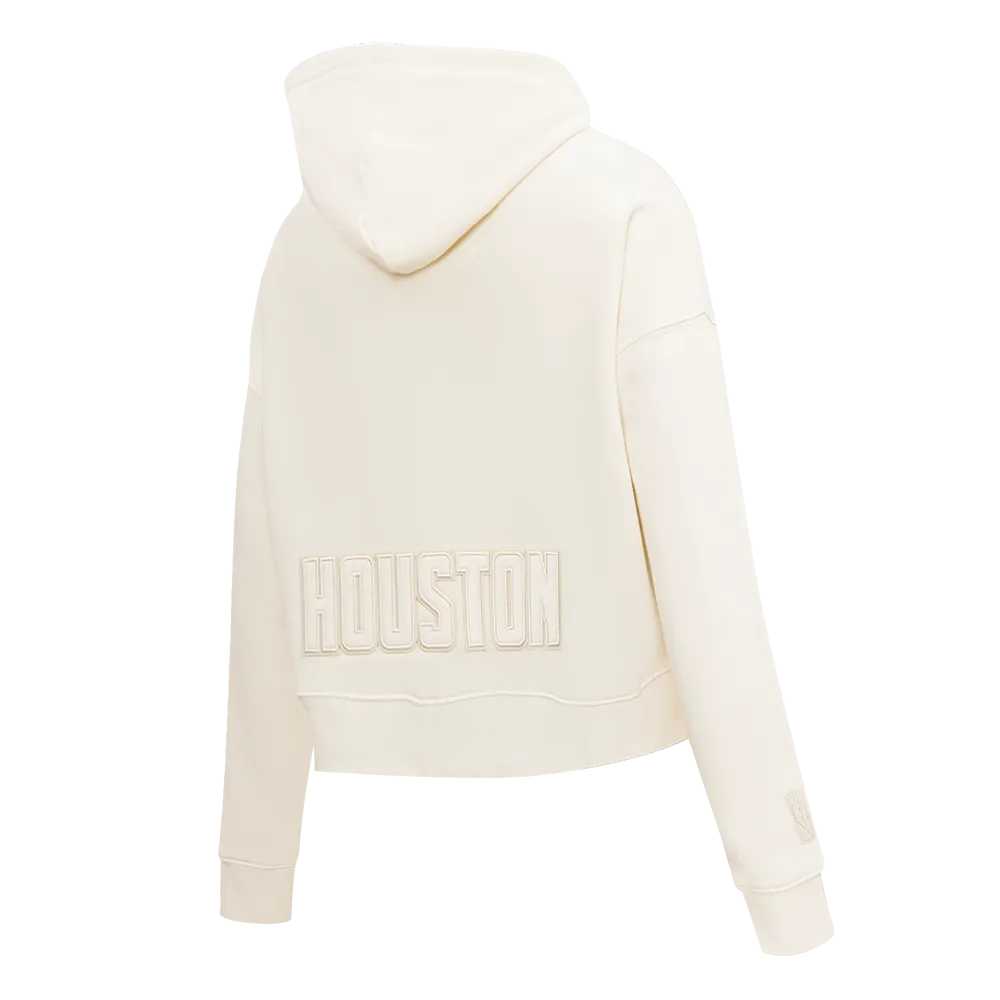 NBA HOUSTON ROCKETS NEUTRAL WOMEN'S CROPPED PO HOODIE (EGGSHELL)