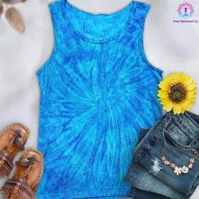 Neon Blueberry Hand-Dyed Tank Top