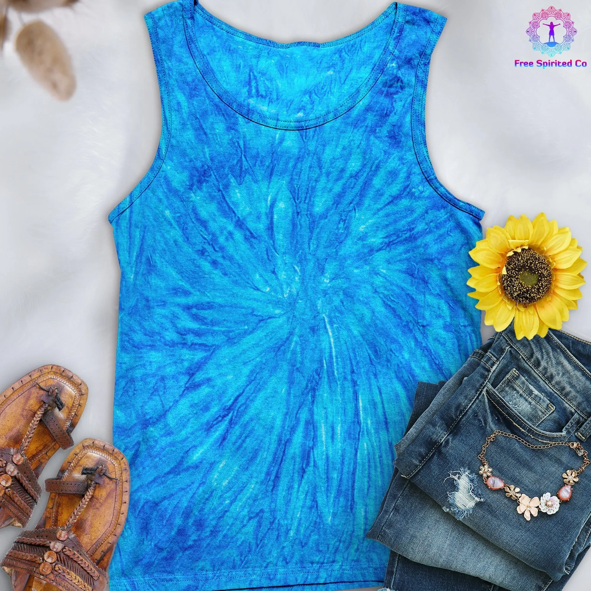 Neon Blueberry Hand-Dyed Tank Top