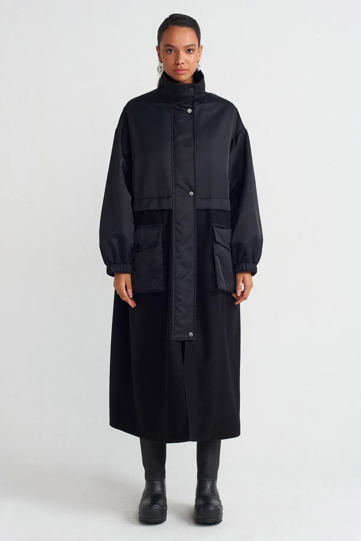 Nu Long Sporty Coat Black Black