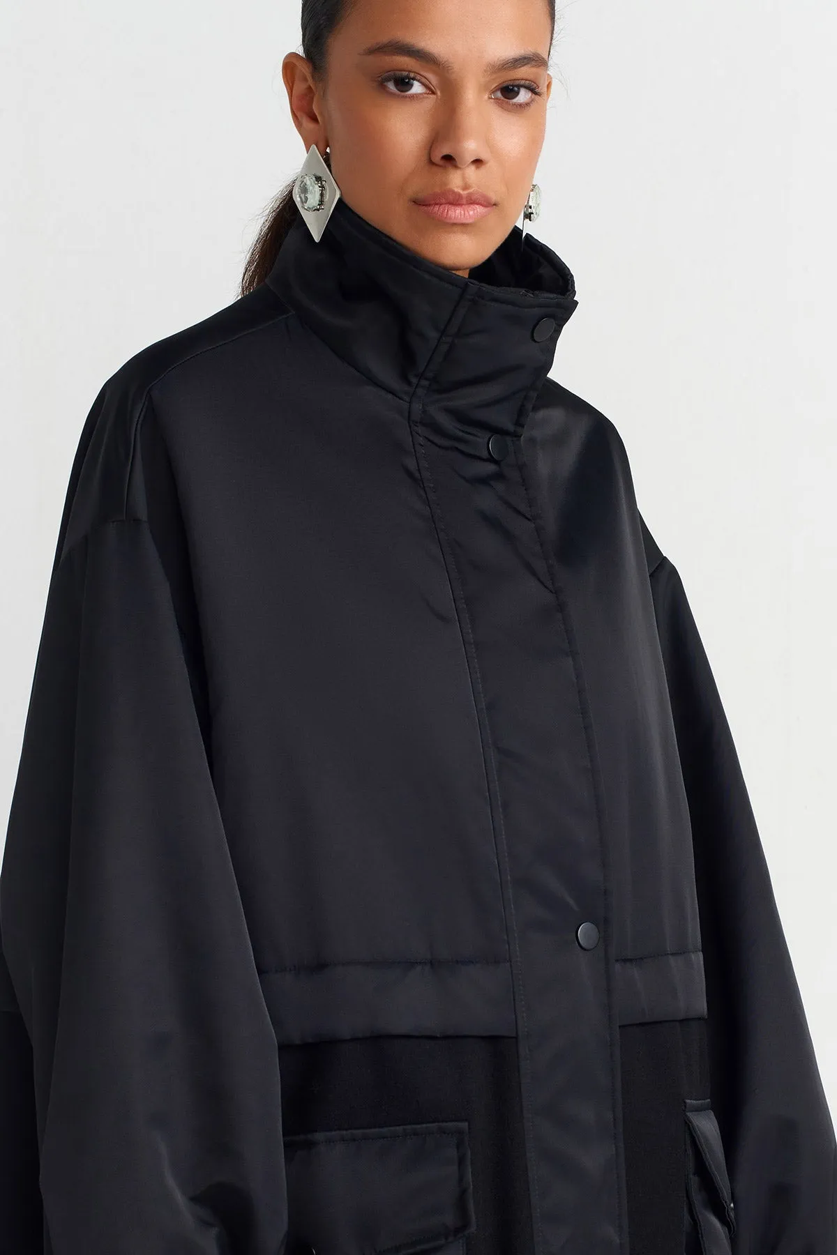 Nu Long Sporty Coat Black Black