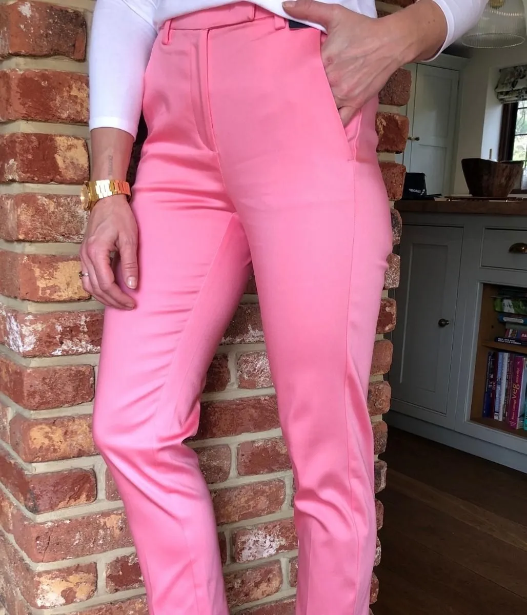 Pink Mia Slim Leg 7/8 Trousers