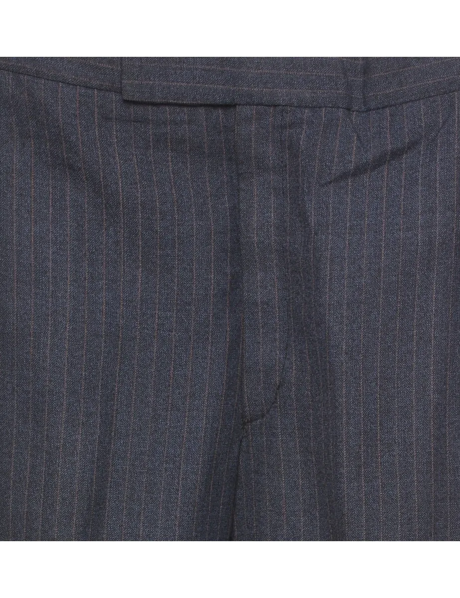 Pinstriped Navy Classic Trousers - W30 L31