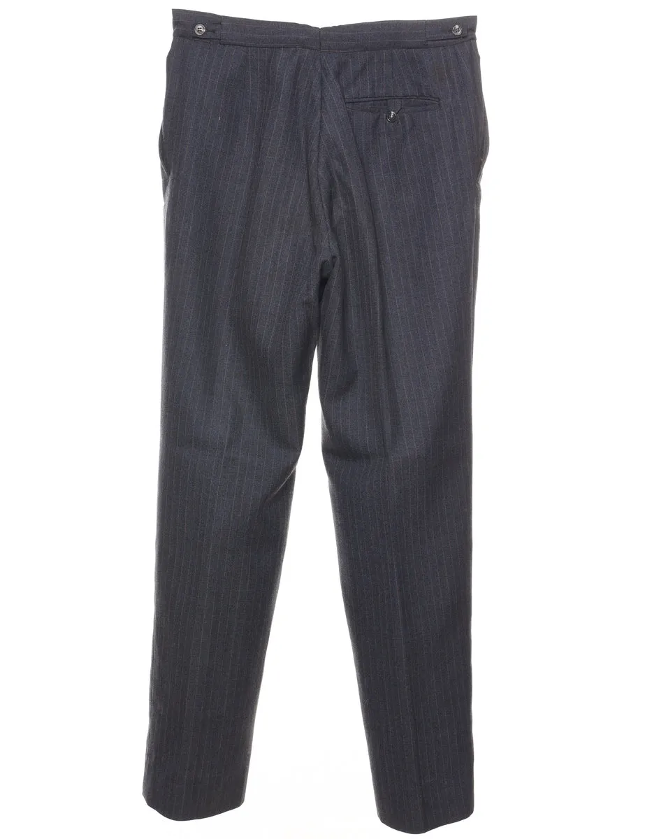 Pinstriped Navy Classic Trousers - W30 L31