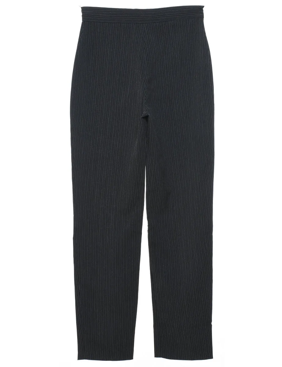 Pinstripes Black Trousers - W27 L30