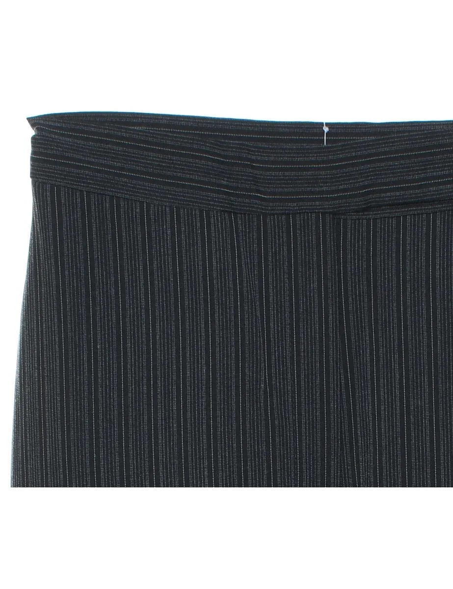 Pinstripes Black Trousers - W27 L30