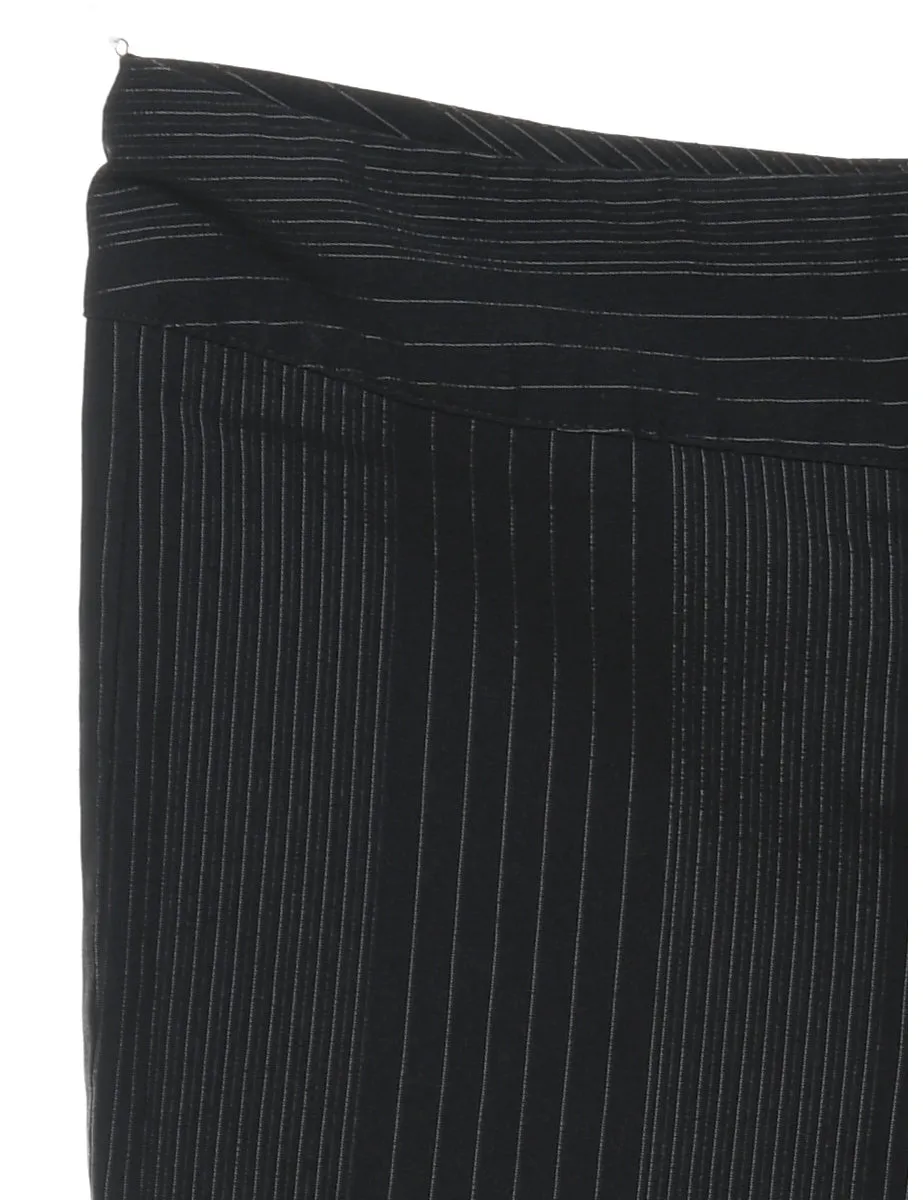 Pinstripes Black Trousers - W32 L29