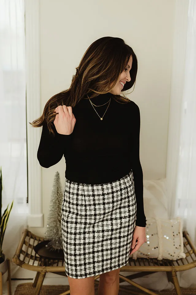 Plaid Tweed Mini Skirt