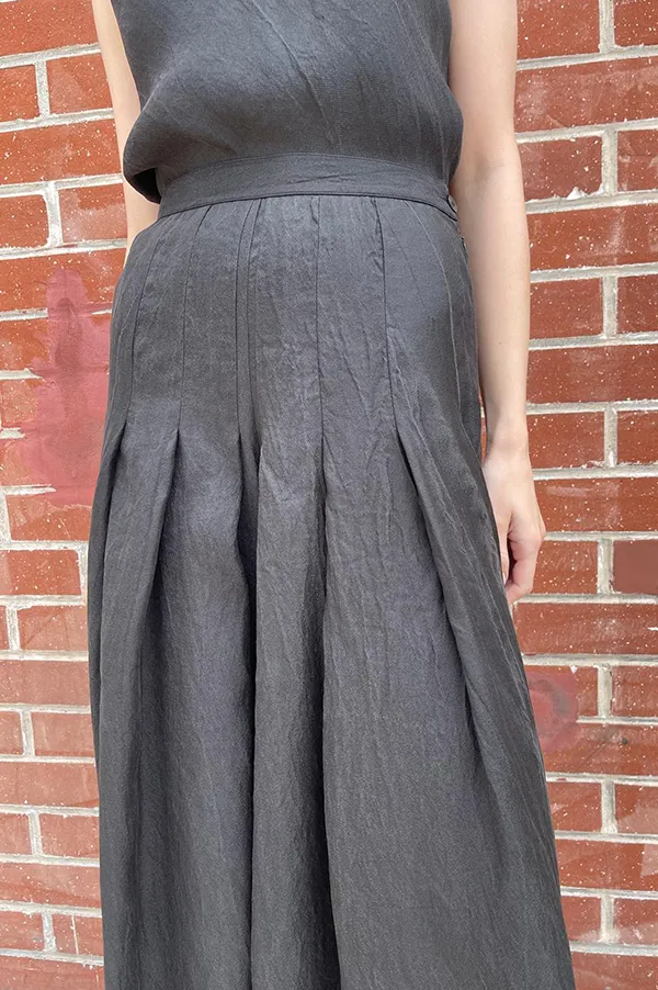 Pleated Wide Leg Pants in Black