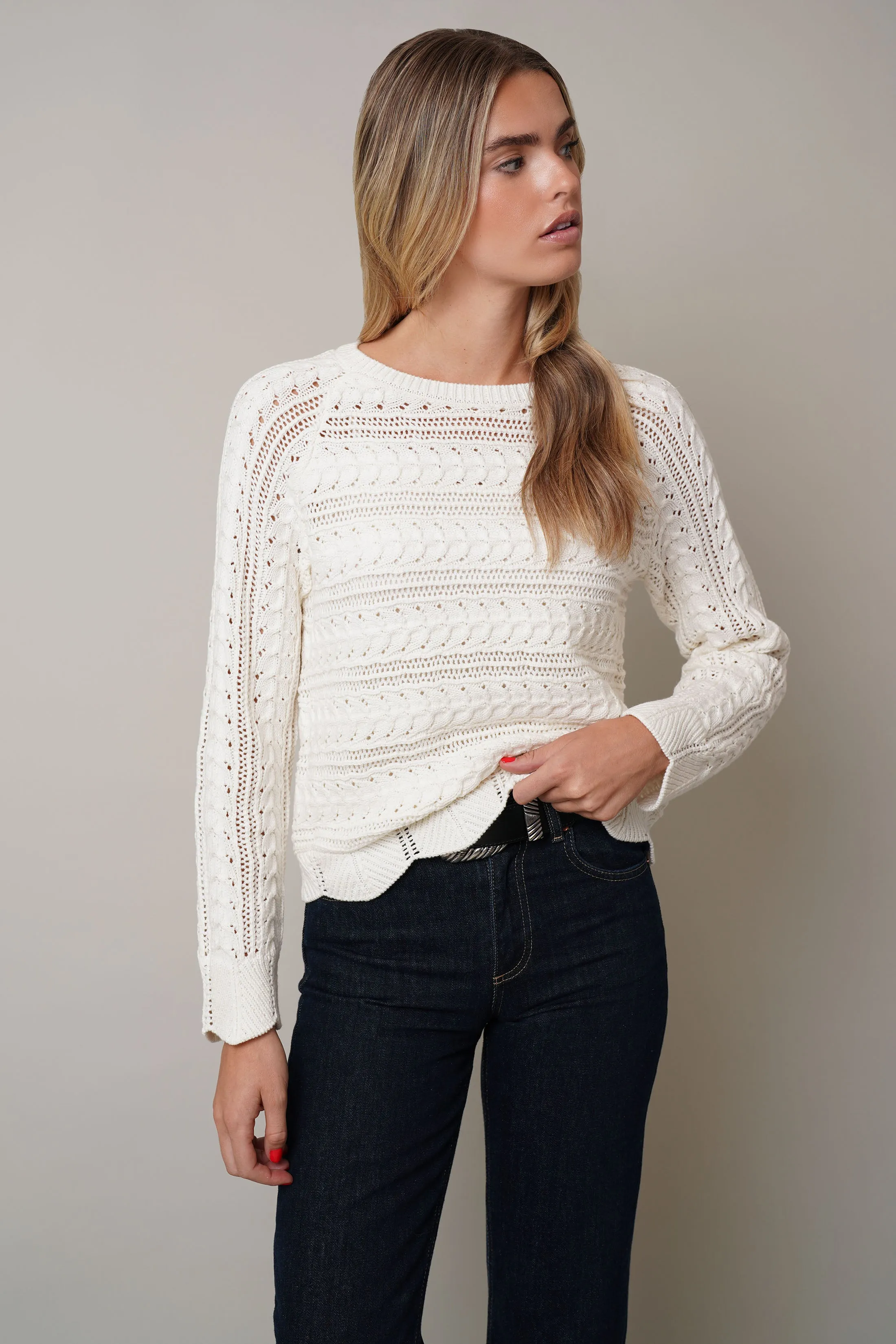 Pointelle Novelty Pullover