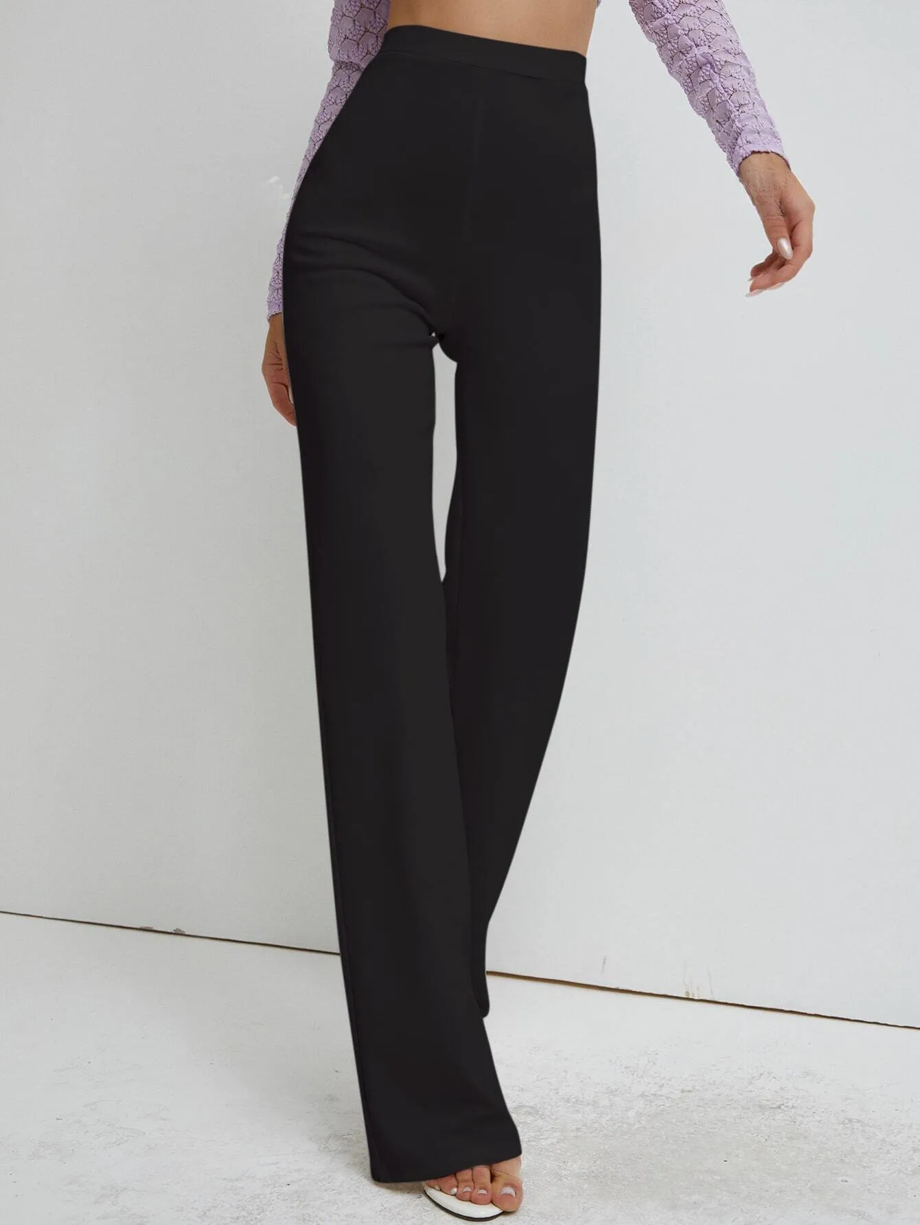 Premium Stretch High Waist Straight Leg Trousers