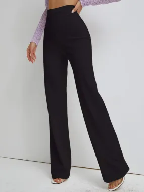 Premium Stretch High Waist Straight Leg Trousers