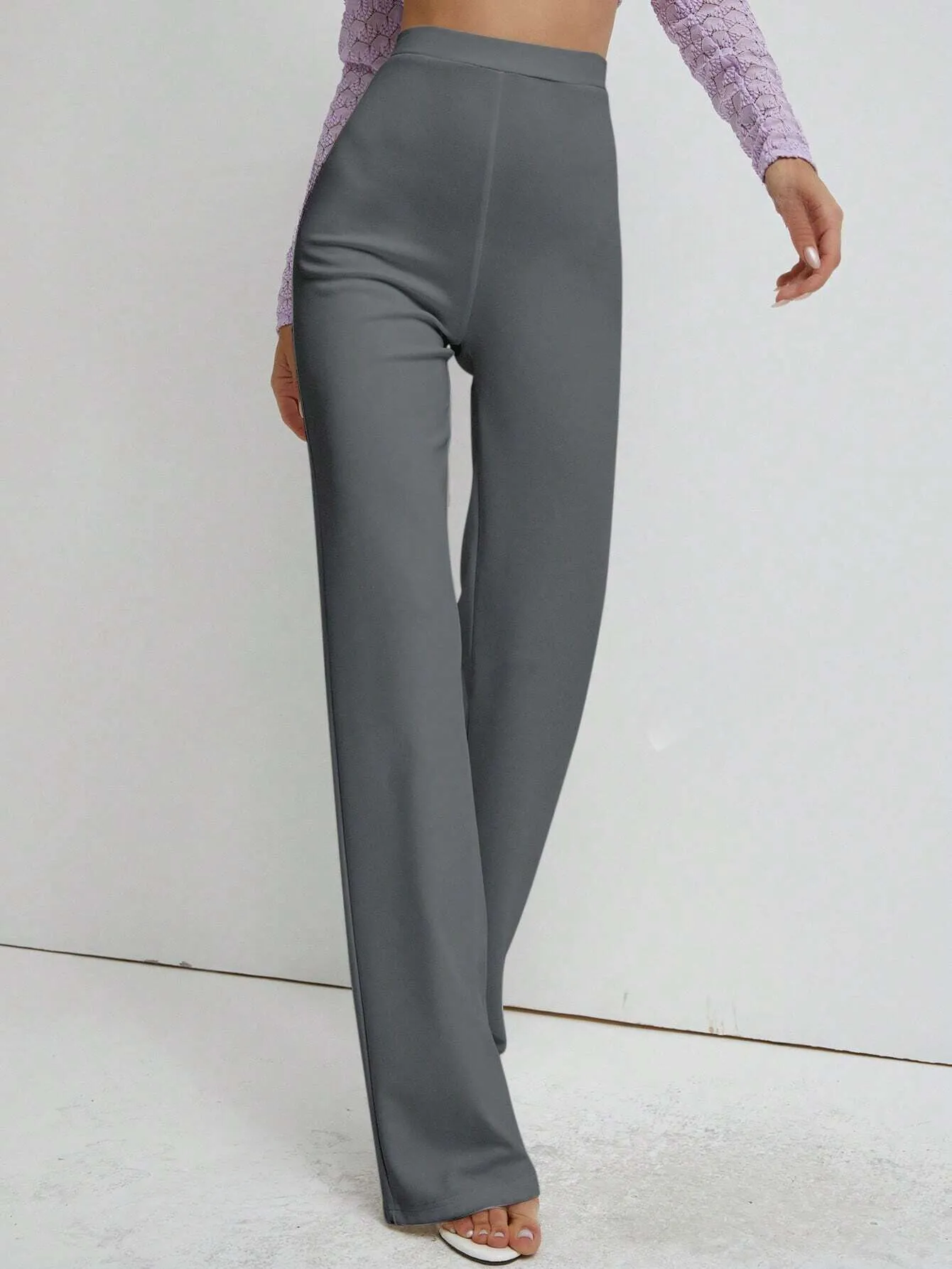 Premium Stretch High Waist Straight Leg Trousers