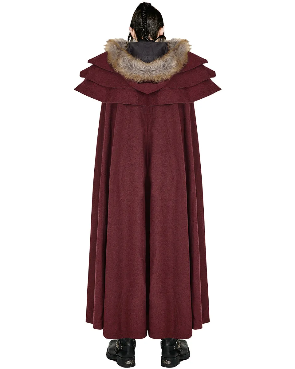 Punk Rave Winterfell Mens Cloak - Red