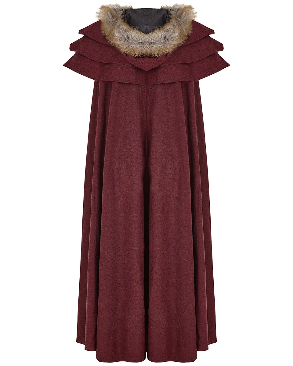 Punk Rave Winterfell Mens Cloak - Red