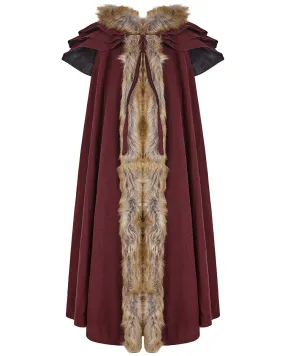 Punk Rave Winterfell Mens Cloak - Red