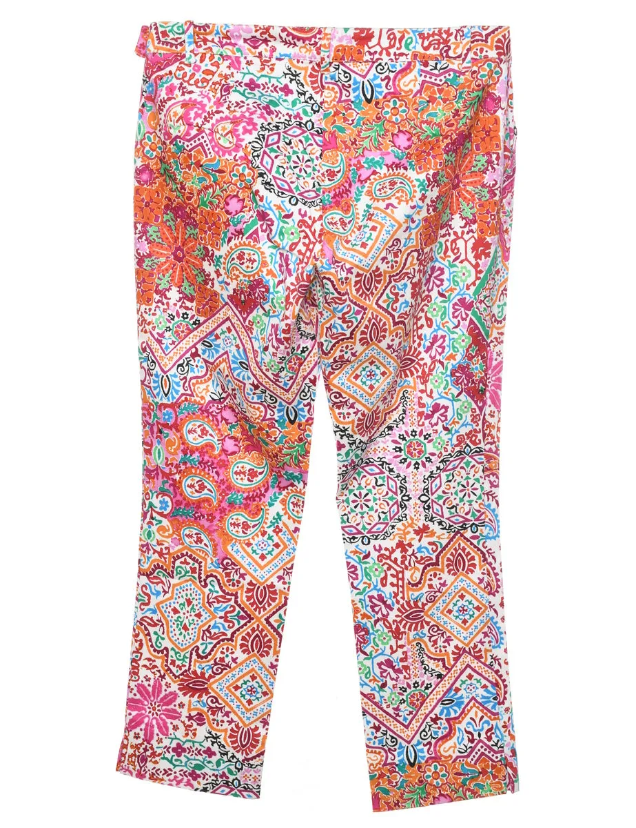 Ralph Lauren Floral Print Multi-Colour Trousers - W34 L27