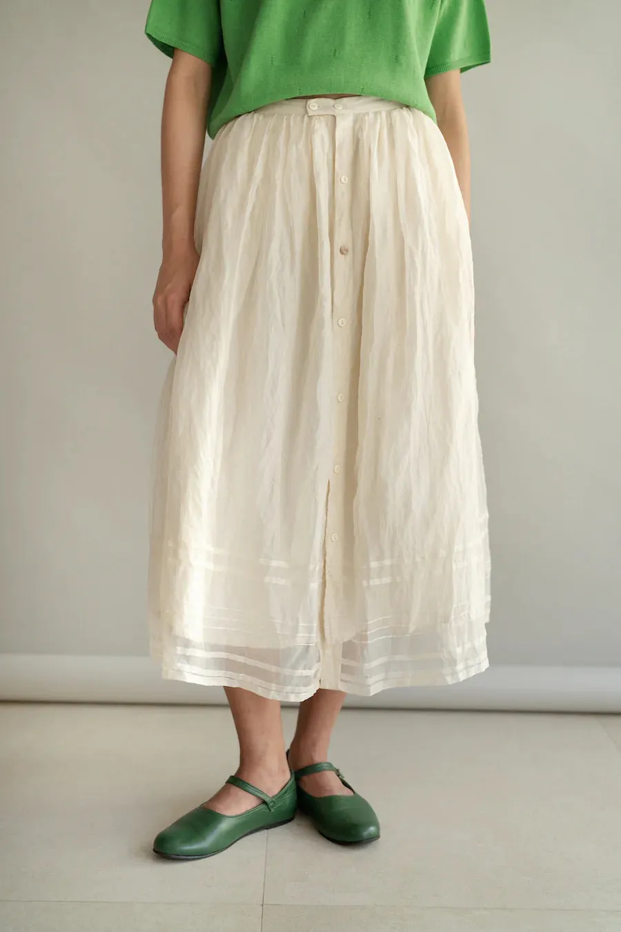 RB Lola ivory silk skirt