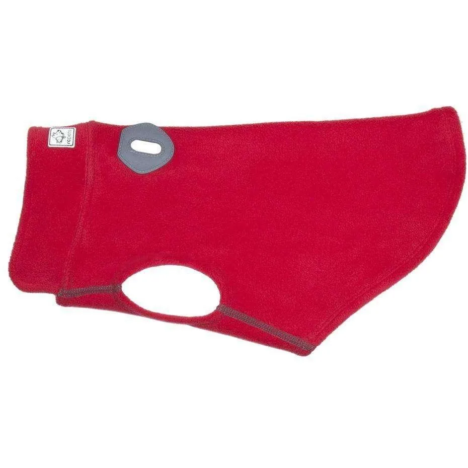 RC Baseline Dog Coat Red & Grey Fleece