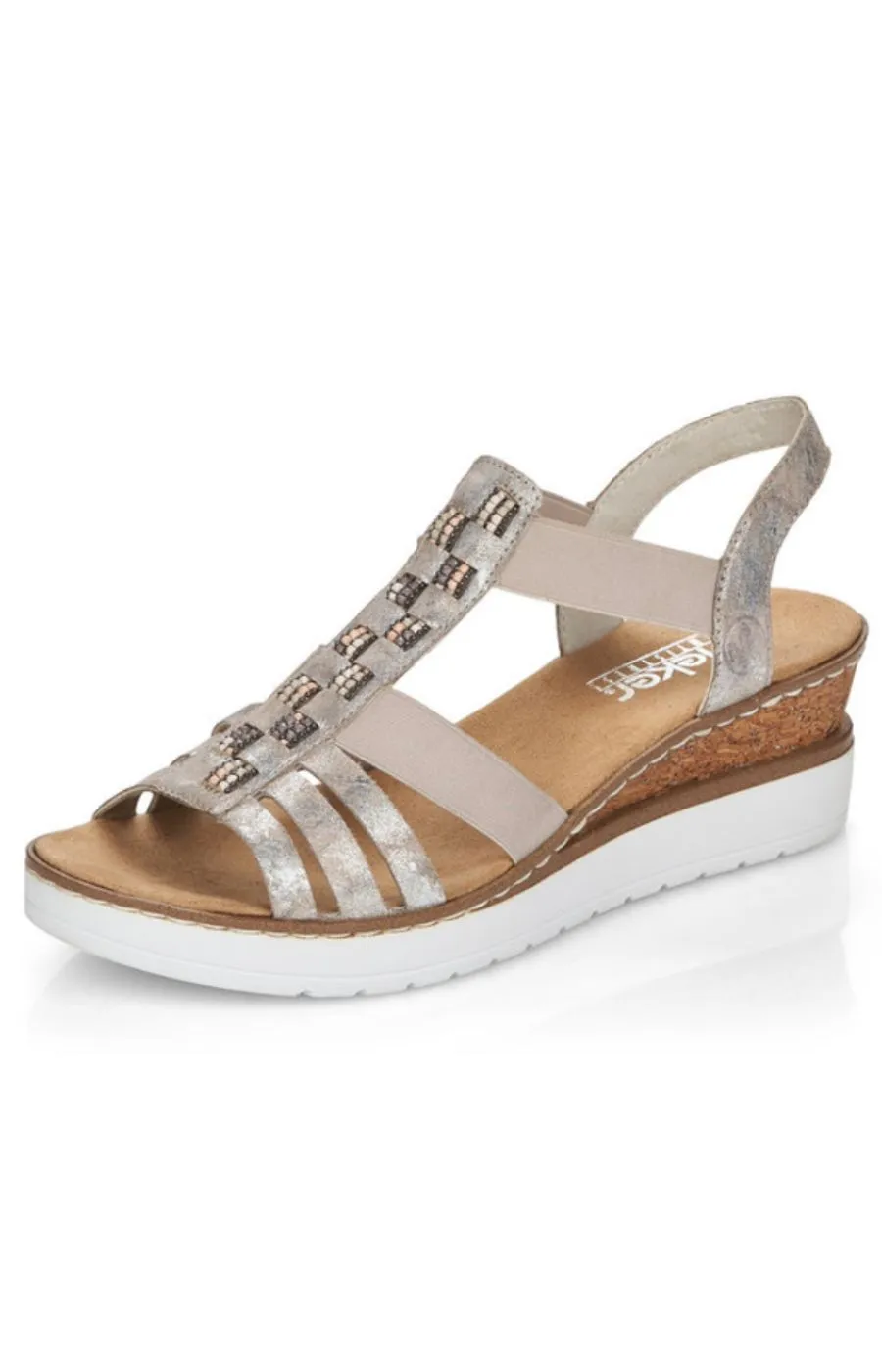 Rieker Beaded Wedged Sandal