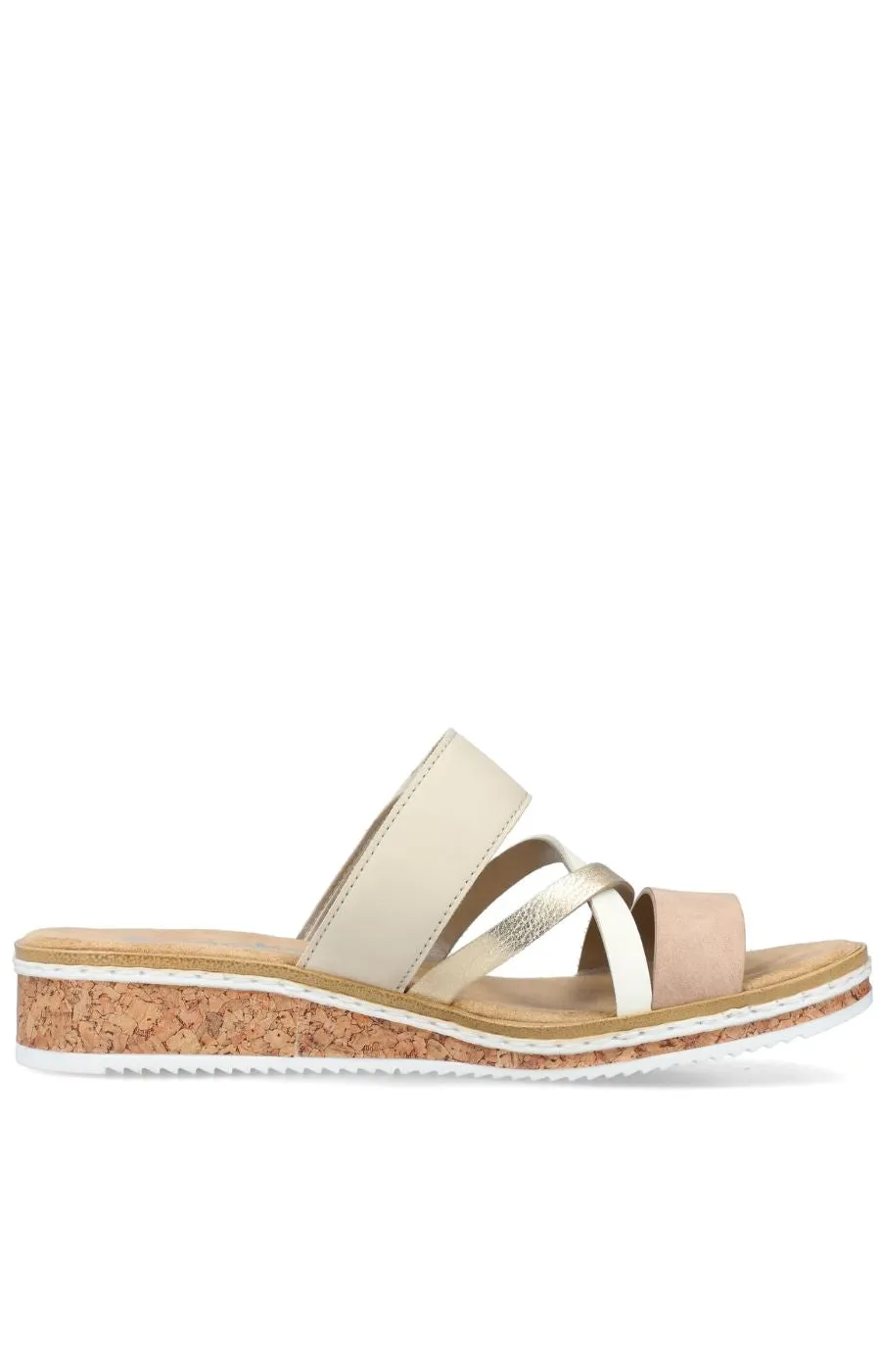 Rieker Nude Metallic Sandal