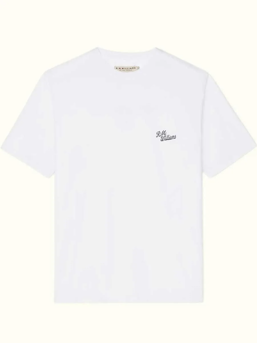 RM WILLIAMS Byron T-Shirt - Men's Crew Neck - White